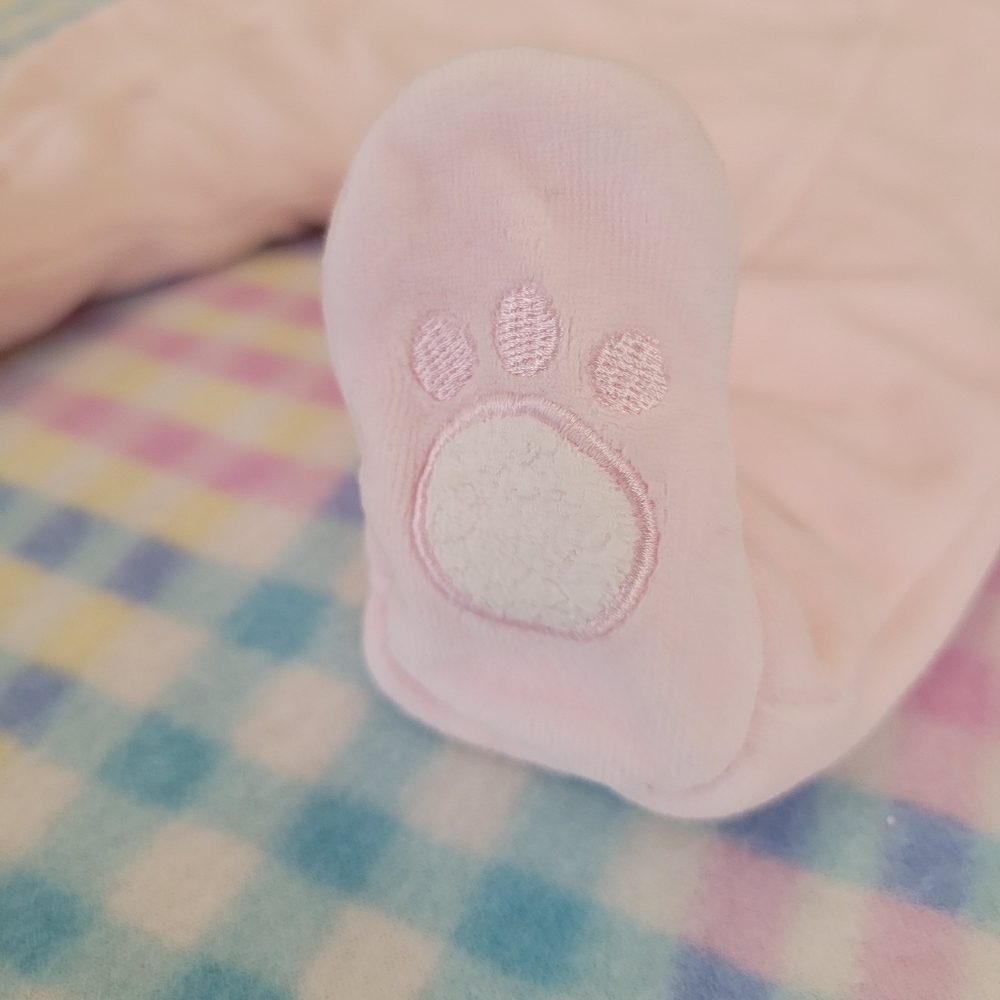 MINIBASIX ♡ Sweet Vintage Pink 'n White Baby Girl Velvet Teddy Bear Bunting 0-3M - Picture 11 of 17